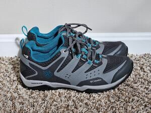 Columbia Women’s 8.5 OutDry Waterproof Hiking Trail Shoes Gray Teal YL1094-089